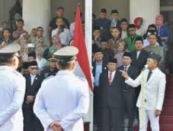 Lantik Bupati Tasik dan Wakilnya, Dedi Mulyadi Berpesan: Jaga Gunung Galunggung
