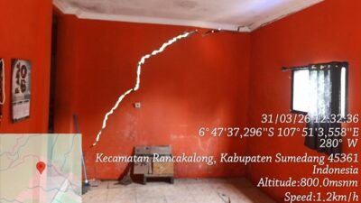 Hujan Lebat, BPBD Sumedang Mengingatkan Waspada Pergerakan Tanah